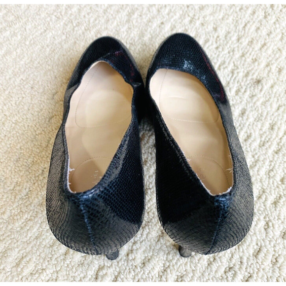 Calvin Klein 'Odette' Black High Heel Platform Pump Faux Snakeskin Texture Shoes - Picture 6 of 12